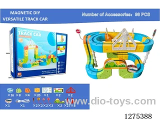 98PCS Magnetic DIY Transformable Track Car