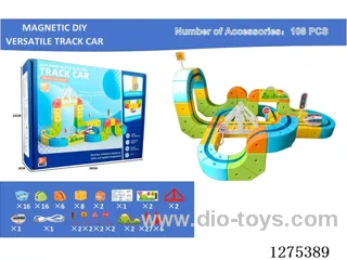 108PCS Magnetic DIY Transformable Track Car