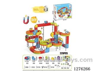 229PCS DIY Magnetic Levitation Track (Dual Locomotives) included battery
