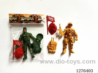 Military Set: 1 x 12cm Soldier + 1 Red Flag