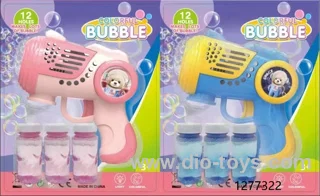 12 holes Bubble gun with lighting in blister card