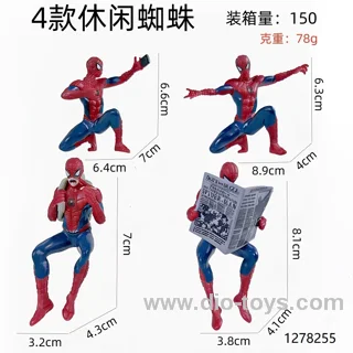 4 styles cozy spiderman figures in opp bag