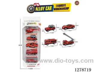 Free Wheel Alloy: 1 Airplane and 4 Fire Trucks