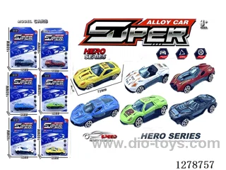 free wheel alloy car 6PCS