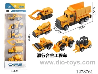 free wheel alloy car 6PCS