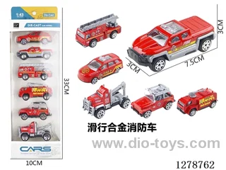 free wheel alloy car 6PCS