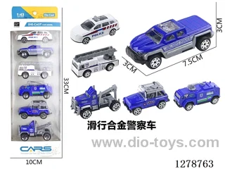 free wheel alloy car 6PCS