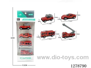 free wheel alloy car 4PCS