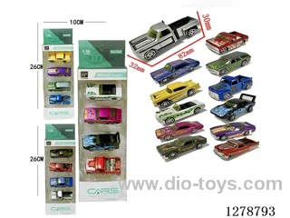 free wheel alloy car 4PCS 12 styles