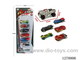 free wheel alloy car 6PCS