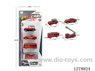free wheel alloy car 4PCS