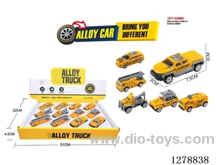 free wheel alloy car 12PCS