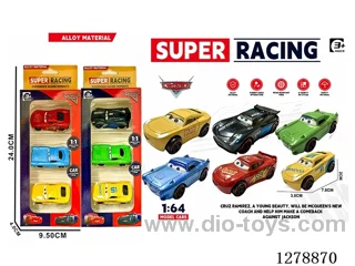free wheel alloy car 3PCS