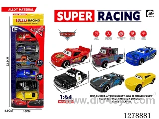 free wheel alloy car 6PCS