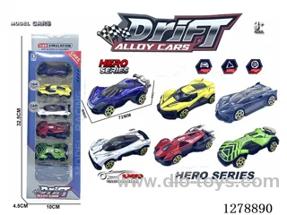 free wheel alloy car 6PCS