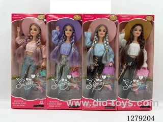 11.5-inch Solid-Body 11-Joint Double-Ponytail Set Doll