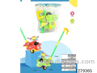 Battery-operated push-along airplane