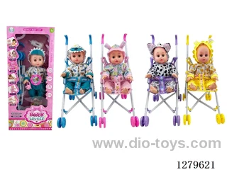 14inch doll with 12IC/44CM stroller set