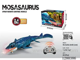 2.4G RC Mosasaurus with Spray/Sound Features (Battery Not Included)
