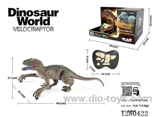 2.4G RC Rampaging Velociraptor (Silver-Gray) W L/M, Battery Included