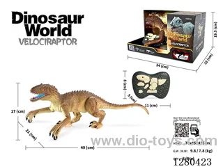 2.4G RC Rampaging Velociraptor (Brown-Yellow) W L/M (Battery Included)