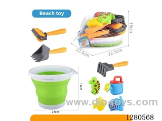8PCS Telescopic Beach Bucket Set, PP+PER