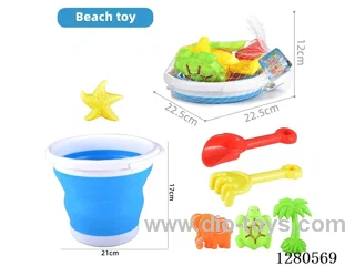7PCS Telescopic Beach Bucket Set, PP+PER