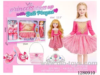 12.5 inch (32 cm) Eco-Friendly Fully Vinyl Doll + Princess Costume Set