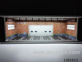 1:64 Scale Model Car Garage with Lights, Die-Cast Car Storage and Display Stand (with Acrylic Dust-Proof Door)