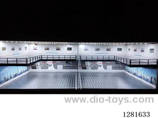 1:64 Illuminated Realistic Model Car Garage Parking Lot Die-Cast Car Storage Display Stand (with Acrylic Dust-Proof Door)