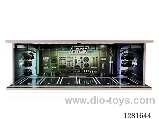 1:64 Illuminated Realistic Model Car Garage Parking Lot Die-Cast Car Storage Display Stand (with Acrylic Dust-Proof Door)