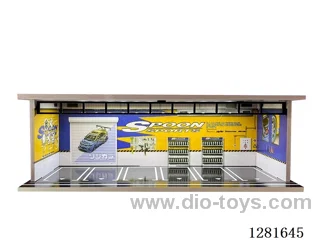 1:64 Illuminated Realistic Model Car Garage Parking Lot Die-Cast Car Storage Display Stand (with Acrylic Dust-Proof Door)