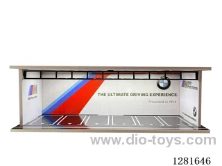 1:64 Illuminated Scale Model Garage Parking Lot Die-Cast Car Storage Display Stand (with Acrylic Dust-Proof Door)