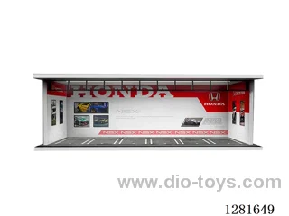 1:64 Lighted Scale Model Garage Parking Lot Die-Cast Car Storage Display Stand (with Acrylic Dust-Proof Door)