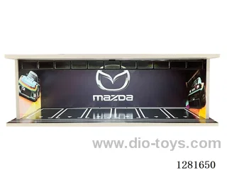 1:64 Lighted Scale Model Garage Parking Lot Die-Cast Car Storage Display Stand (with Acrylic Dust-Proof Door)