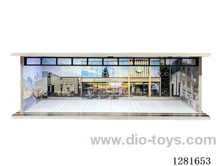 1:64 Illuminated Scale Model Garage Parking Lot Die-Cast Car Storage Display Stand (with Acrylic Dust-Proof Door)