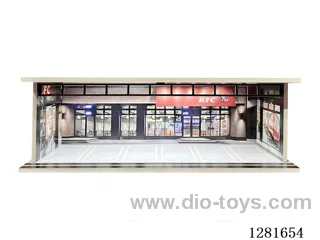 1:64 Illuminated Scale Model Garage Parking Lot Die-Cast Car Storage Display Stand (with Acrylic Dust-Proof Door)