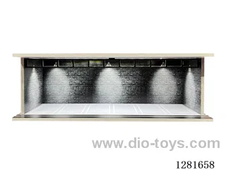 1:64 Illuminated Scale Model Garage Parking Lot Die-Cast Car Storage Display Stand (with Acrylic Dust-Proof Door)