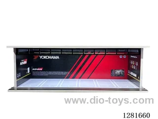 1:64 Illuminated Scale Model Garage Parking Lot Die-Cast Car Storage Display Stand (with Acrylic Dust-Proof Door)
