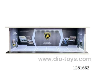 1:64 Lighted Scale Model Garage Parking Lot Die-Cast Car Storage Display Stand (with Acrylic Dust-Proof Door)