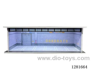 1:64 Illuminated Scale Model Garage Parking Lot Die-Cast Car Storage Display Stand (with Acrylic Dust-Proof Door)