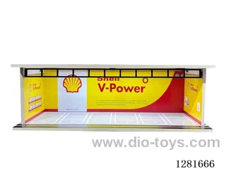 1:64 Illuminated Scale Model Garage Parking Lot Die-Cast Car Storage Display Stand (with Acrylic Dust-Proof Door)