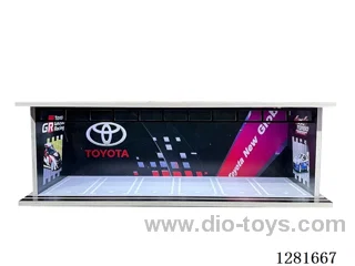 1:64 Illuminated Realistic Model Car Garage Parking Lot Die-Cast Car Storage and Display Stand (with Acrylic Dust-Proof Door)