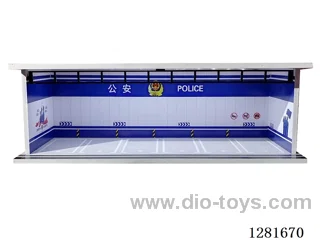 1:64 Illuminated Realistic Model Car Garage Parking Lot Die-Cast Car Storage Display Stand (with Acrylic Dust-Proof Door)