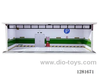 1:64 Illuminated Realistic Model Car Garage Parking Lot Die-Cast Car Storage Display Stand (with Acrylic Dust-Proof Door)
