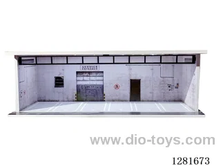 1:64 Illuminated Scale Model Garage Parking Lot Die-Cast Car Storage Display Rack (with Acrylic Dust-Proof Door)