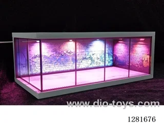 1/64 Model Car Garage Scene Parking Lot Neon Light Edition (Assembly Kit)