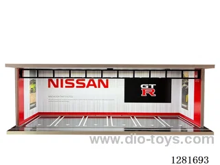 1:64 Lighted Realistic Model Garage Parking Lot Die-Cast Car Storage Display Stand (with Acrylic Dust-Proof Door)