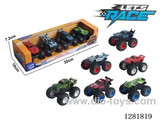 1:64 inertia alloy car 4PCS