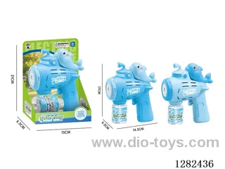 6-Hole LED Dolphin Bubble Gun 70ML (Battery Not Included)